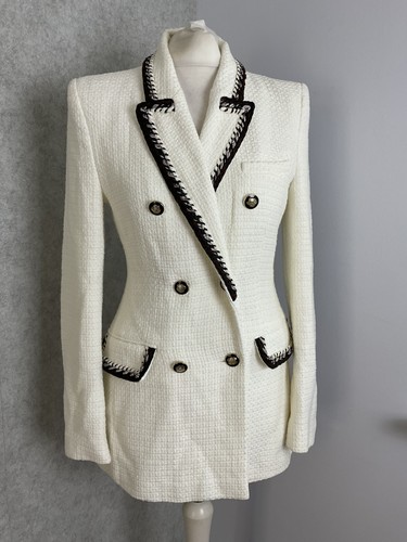 Zara bouclé tweed blazer - bouclé,